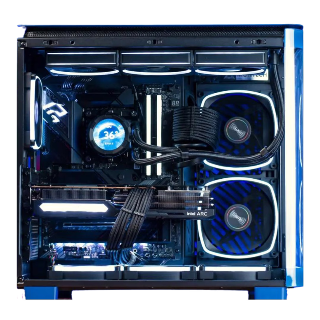 Blue High-End Gaming PC Powered By ASUS (AMD 9700X Ryzen 7, 32GB RAM, RTX 4080 SUPER GPU) image