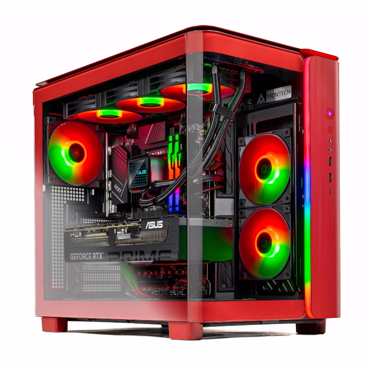 AMD Red  Gaming and Creator PC, AMD Ryzen 9 9950X3D, PRIME RTX 5080 16GB OC, 64GB (2x32GB) DDR5 6000MHz, 990 PRO 2TB, AIO Cooler, 850W, WiFi 7 – Buy Online