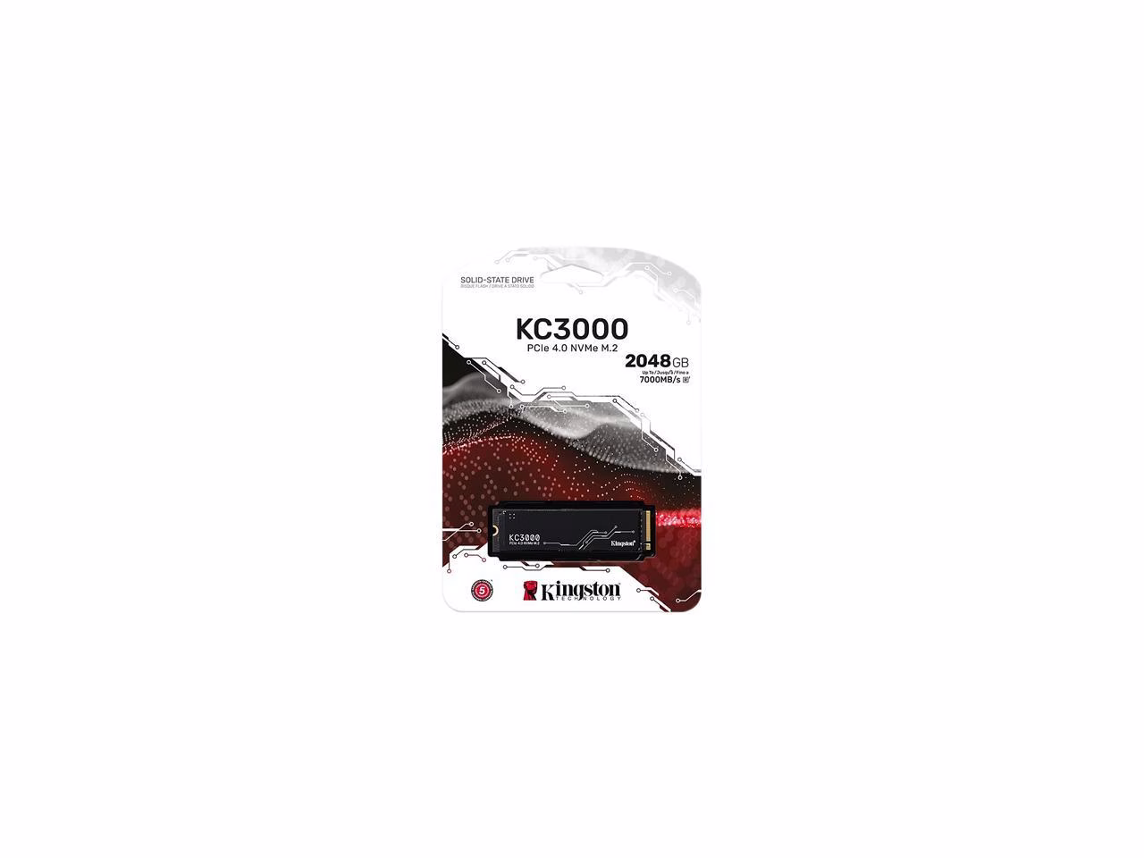 Kingston KC3000 2TB M.2 2280 Internal SSD, Up to 7000MB/s Read &Write Speed, PCIe 4.0 x4 NVMe 3D TLC, 1.6PBW Terabytes, Heatsink, Low Profile, Black | SKC3000D/2048G thumbnail 2