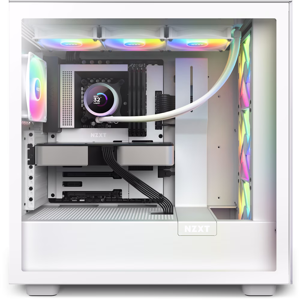 NZXT Kraken 360 RGB AIO Liquid Cooler with LCD Display & RGB Fans, 360mm Radiator, 3x 120mm F120 RGB Fans, Copper Water Block, White | RL-KR360-W1 thumbnail 3
