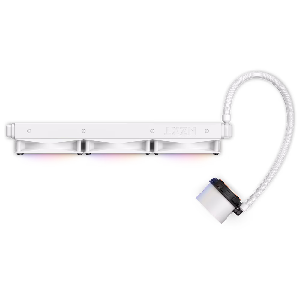 NZXT Kraken 360 RGB AIO Liquid Cooler with LCD Display & RGB Fans, 360mm Radiator, 3x 120mm F120 RGB Fans, Copper Water Block, White | RL-KR360-W1 thumbnail 7