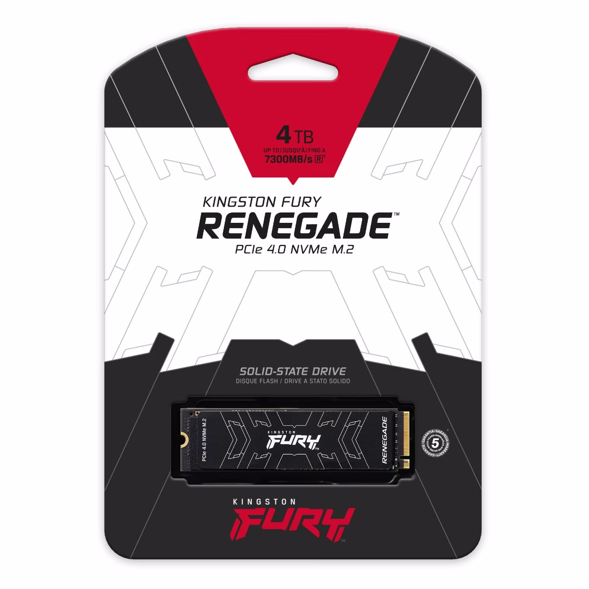 Kingston Fury Renegade 4TB Internal Gaming SSD, PCIe Gen 4.0 NVMe, M.2 2280, Up to 7300 MB/s, 7000MB/s Write, TLC Nand, Double Sided | SFYRD/4000G thumbnail 3