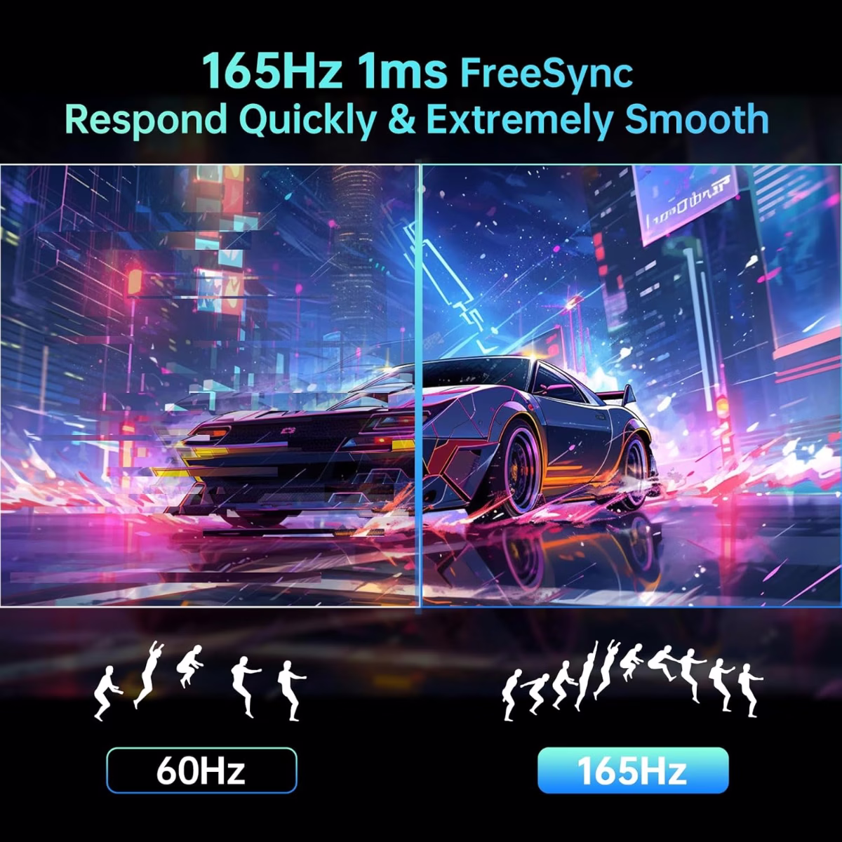 KTC 24 inch Monitor, Fast IPS 1080p 144Hz 165Hz 1ms, 125.25% sRGB, HDR, Borderless Gaming Monitor PC Monitor, FreeSync Premium & G-Sync, HDMI 2.0x2, DP1.4x2, Vesa Support, Eye Care for Gamers thumbnail 4