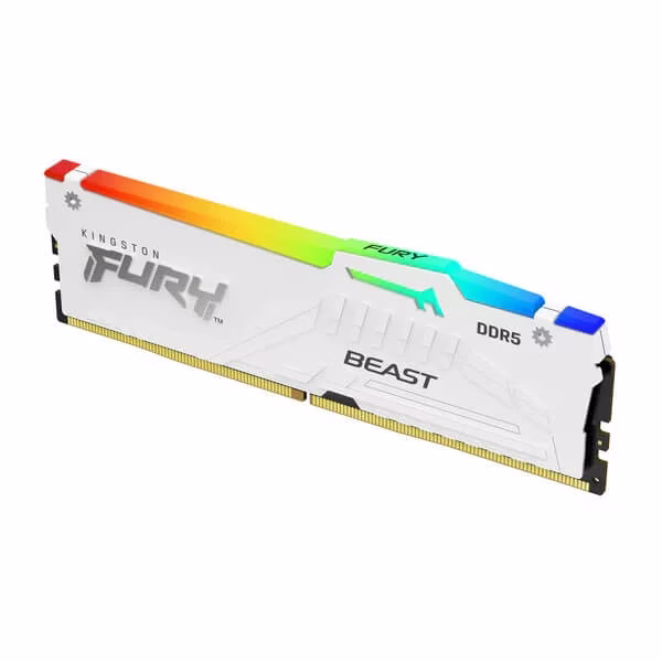Kingston FURY Beast RGB White 16GB DDR5-6000 Memory (RAM), Ultra-Low Latency CL30, Intel XMP & AMD EXPO | KF560C30BWEA-16 thumbnail 2