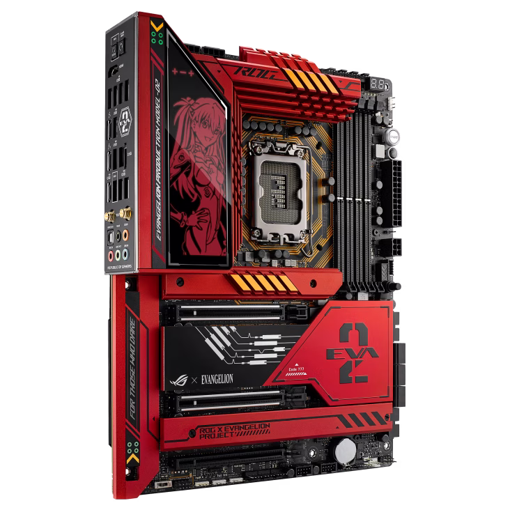 ASUS ROG Maximus Z790 Hero EVA-02 Edition LGA 1700 ATX Motherboard, Intel Z790 Chipset, 4x DDR5 DIMM Slot, 192GB Max Memory, 5x M.2 Slots, 6x SATA Ports, Wi-Fi 6E / BT5.3 | 90MB1FL0-M0EAY0 image