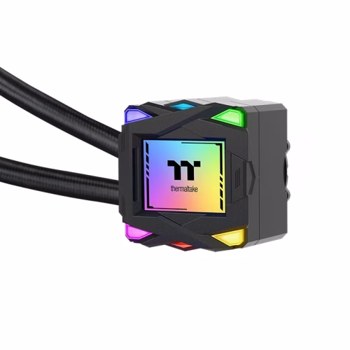 Thermaltake LA240 ARGB Sync AIO Liquid Cooler, 2x 120mm ARGB fans, RGB Water Block, 79.3 CFM (one fan) Air Flow, 3.45 mm-H2O (one fan) Static Pressure, Black | CL-W457-PL12SW-A thumbnail 4