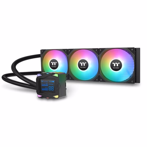 Thermaltake LA360-S ARGB Sync AIO Liquid Cooler, RGB Water Block with 2.4??? LCD, 2x 120mm ARGB fans, 79.3 CFM (one fan) Air Flow, PWM 600~2500 R.P.M Static Pressure, Black | CL-W462-PL12SW-A – Buy Online