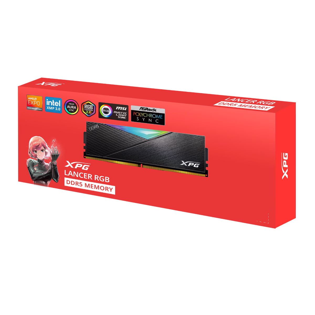 ADATA XPG Lancer 16GB DDR5 ECC Desktop Memory with Heatsink, 7200 MHz, CL34-46-46, Intel XMP, Memory Voltage, Black | AX5U7200C3416G-CLARBK thumbnail 3