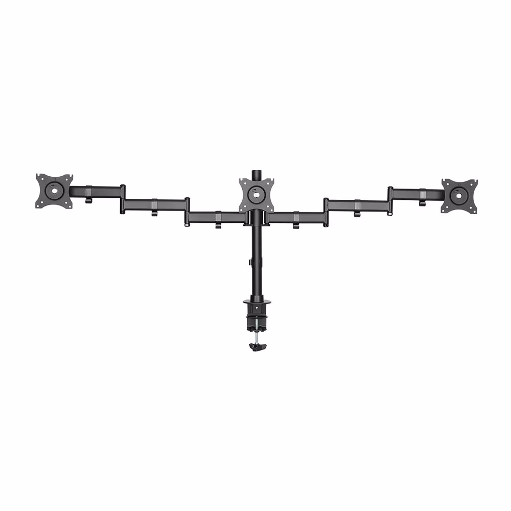 Skill Tech Triple Monitor Arm, Economy Steel LCD Vesa Desk Mount, 3x Monitor, Up to 13 Inch to 27 Inch Screen, Cable Management, Two Mounting Options, 360?? Rotary VESA Plate, Freely Adjusting Height | SH070 C036 thumbnail 4