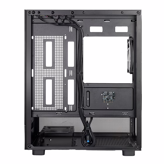 Silverstone Lucid 04 Panoramic Micro-ATX CASE, 270?? Panoramic Tempered Glass View, Motherboard Supports Micro-ATX, 280mm Radiator Compatibility, Top I/O includes 1 x USB Type-C, 2 x USB 3.0, 1 x Audio, 1 x Mic, Black | SST-LD04-B-ARGB thumbnail 3