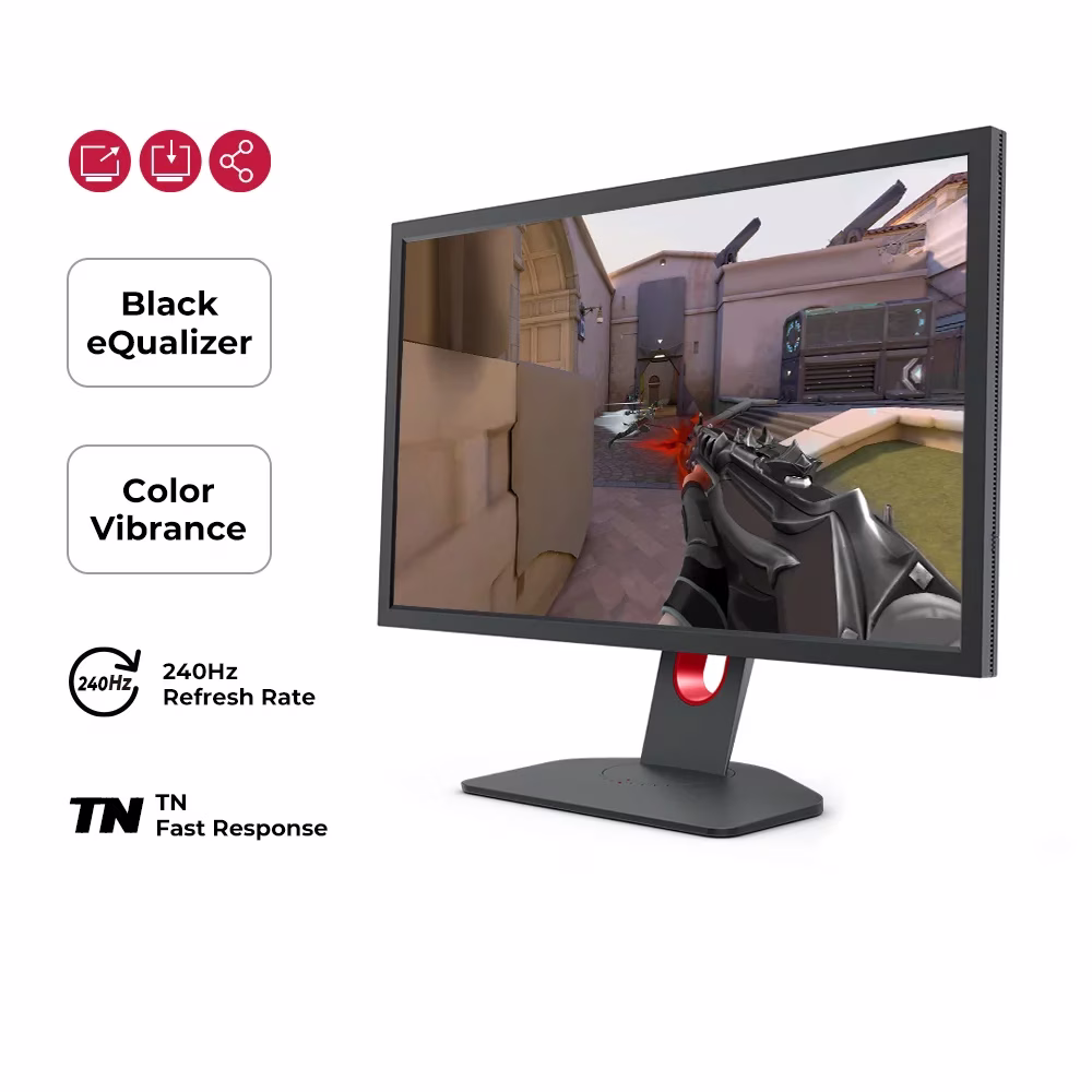 Benq ZOWIE XL2540K TN 240Hz 24.5 inch Gaming Monitor for Esports, 240Hz Refresh Rate, TN Panel XL Setting to Share Black eQualizer, Color Vibrance, S Switch & Shielding Hood, Flicker-free, Low Blue Light???, K Locker??? | 9H.LJMLB.QBP thumbnail 5