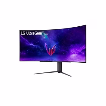 LG 45GR95QE-B 45'' UltraGear WQHD OLED Curved Monitor, 240Hz Refresh Rate, 0.03ms Response Time, 21:9 Aspect Ratio, 1.07B Color Depth, 178?? Viewing Angle, HDR 10, Black | 45GR95QE-B thumbnail 4