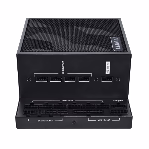 Lian Li EDGE 1300W ATX 3.1 Black Powersupply PSU, 80 PLUS PLATINUM, Built-in USB Hub, Dual Chamber Design, 12V-2x6, PCIE5.1 | EDGE1300 thumbnail 3