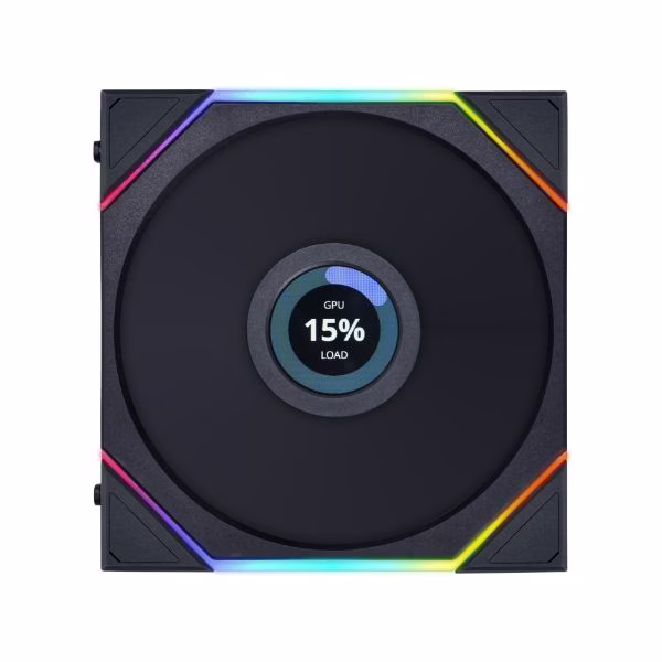 Lian-Li UNI FAN TL LCD 140 RGB, 1.6" LCD, 140mm Case Fan Size, 1600 RPM Fan Speed, 68.1 CFM Fan Air Flow, Fluid Dynamic Bearing, PA66 / PBT Materials, Single Pack, Black | 14TLLCD1B thumbnail 4