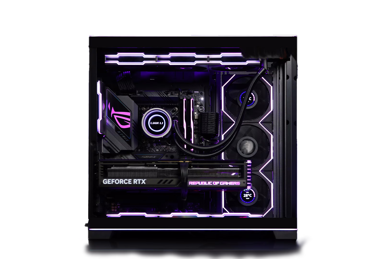 LIANLI VISION Gaming PC-AMD Ryzen 9 7900X3D 12 Cores 24 Thread, NVIDIA RTX 4080 SUPER 16GB, 128GB DDR5 RAM ( 4x 32GB ) 6400MT/S, KC3000 4 TB  NVMe 1300W Platinum, 360 AIO ARGB CPU Liquid Cooler thumbnail 2