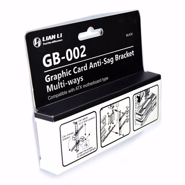 Lian Li GB-002 Graphic Card Anti-Sag Bracket (Multi-Ways), Provide extra support to graphic cards to improve look of PC, Compatible with ATX and E-ATX motherboard | G89.GB-002X.00 image