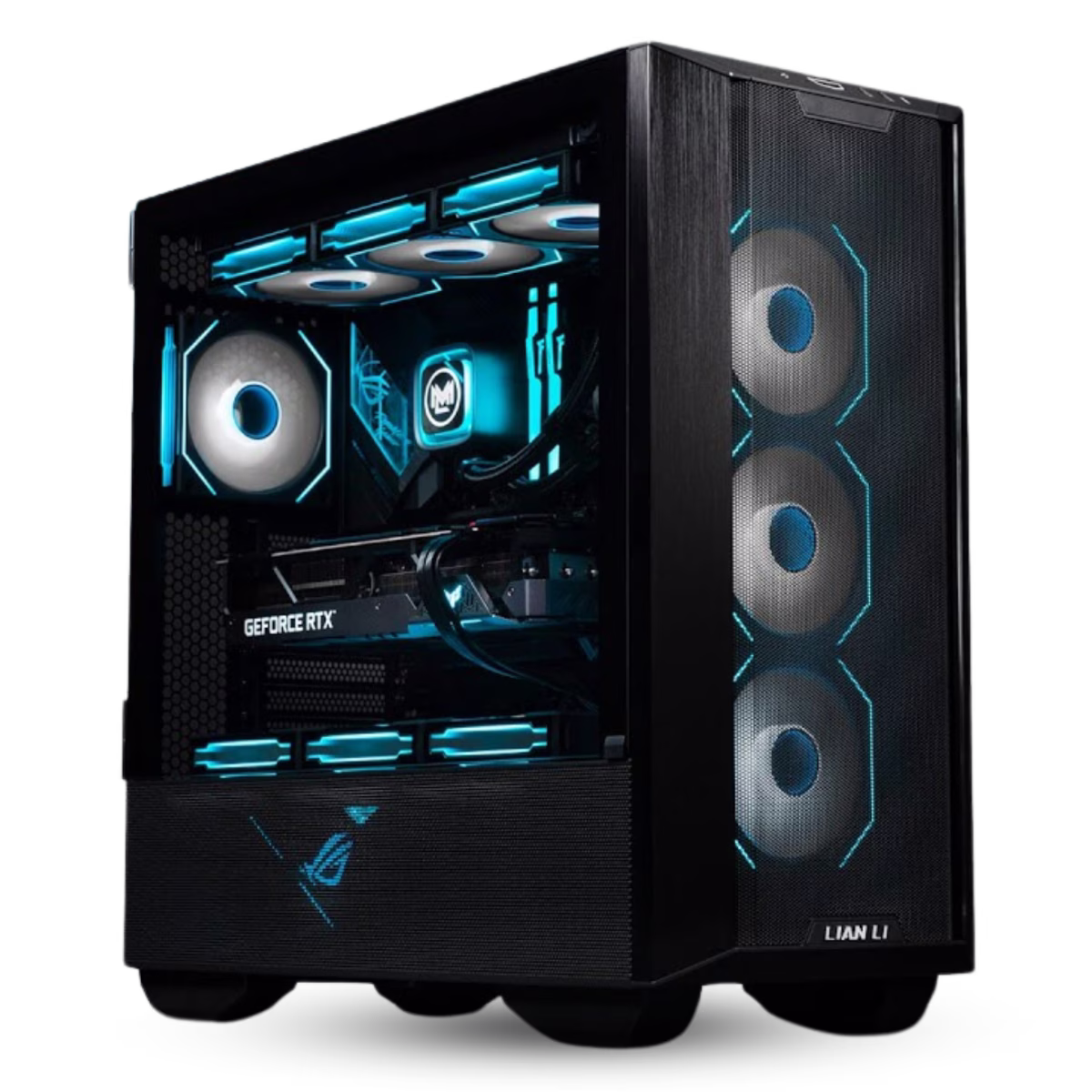 Gaming PC AMD Ryzen 7 7800X3D 8 Cores 16 Threads, RTX 4090 24GB  AORUS GPU, 64 GB DDR5 RAM 6400MHz  (2x32GB ), Samsung 4TB SSD Gen 4, 1200 W PSU 80 PLUS Gold, 360mm Liquid Cooler, Wi-Fi + BT thumbnail 2