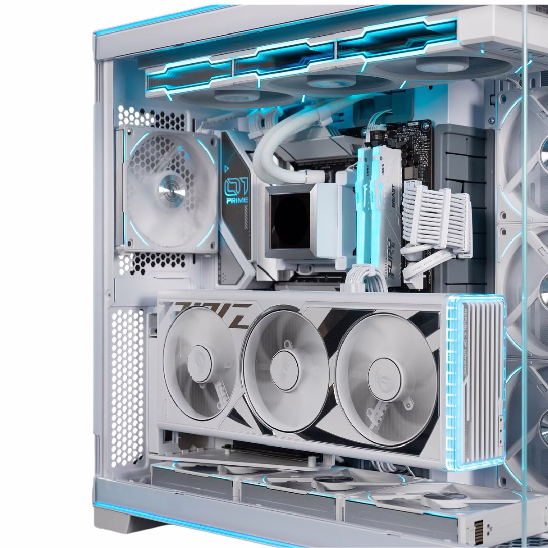 LIANLI HYDRO WHITE  - Intel Core i9-14900K 24 Cores 32 Threads, ASUS NVIDIA RTX 4090 24GB STRIX , 64GB DDR5 RAM 6000MHz, 2TB SSD 990 PRO  , 1000W 80 PLUS Gold PSU ASUS  TUFF ,  HYDRO SHIFT 360mm Liquid CPU Cooler, Wi-Fi + BT thumbnail 5