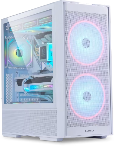 I7-14th Gen X 4060Ti Gaming PC, Core i7-14700F 14th Gen, Dual 4060 Ti 8GB GDDR6 White OC, 32GB (2x16GB) 6000MTs, 2TB NVMe, 850W thumbnail 2