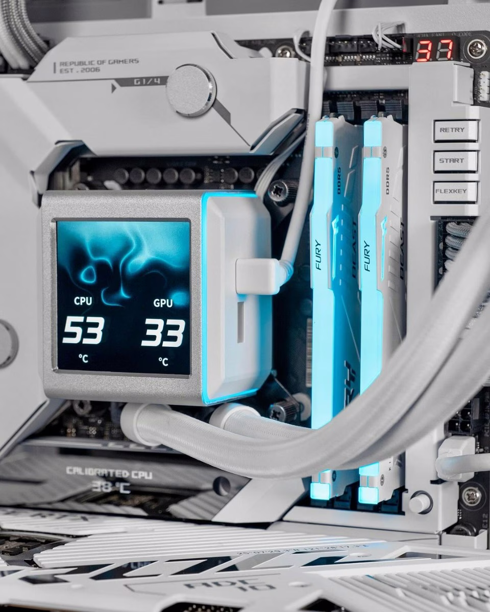 Core Ultra 9 X 4090 Highend Gaming PC, Core Ultra 9 285K 24-Cores 24-Threads, 4090 White OC, 64GB (2x32GB), DDR5 6400MTs, 4TB 990 Pro, 1000W, AIO Cooler thumbnail 4