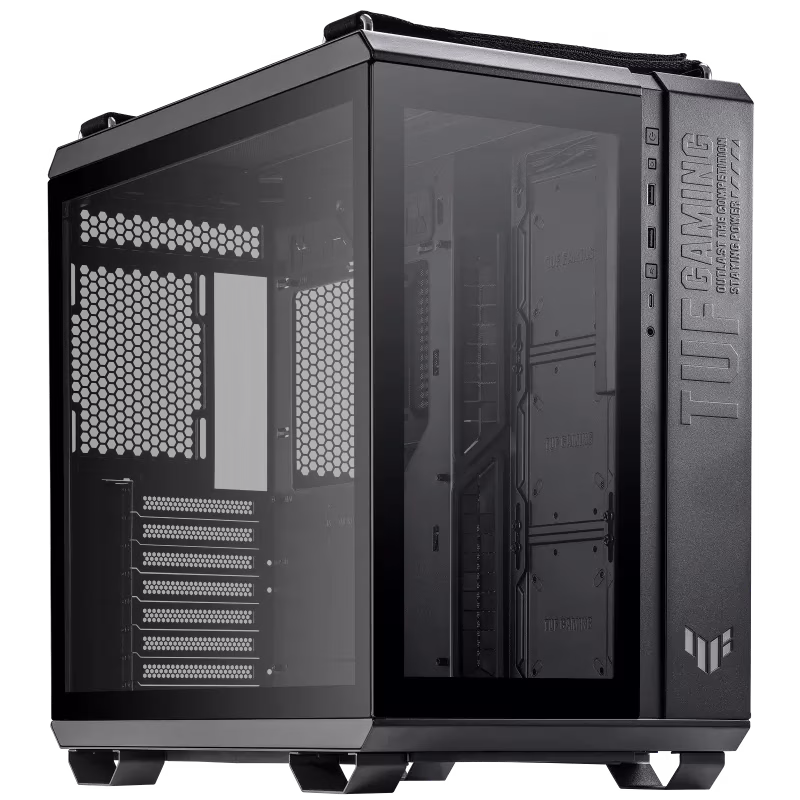 ASUS TUF Gaming GT502 Black ATX Mid-Tower Computer Case with Front Panel RGB Button, USB 3.2 Type-C and 2x USB 3.0 Ports, 2- way Graphic Card Mounting Orientation Compatible, 360mm and 280mm Radiator | 90DC0090-BC9000 thumbnail 4