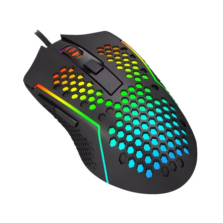 Redragon M987 Lightweight Honeycomb Wired Gaming Mouse, Programable 6 Buttons, RGB Backlit, 12400 DPI Resolution, 30g Acceleration, 5 Different User Modes, Black | M987-K thumbnail 5