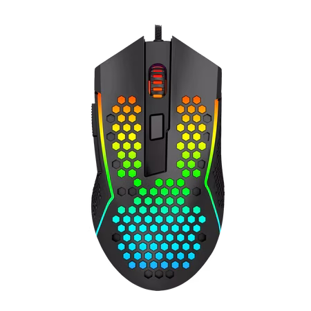 Redragon M987 Lightweight Honeycomb Wired Gaming Mouse, Programable 6 Buttons, RGB Backlit, 12400 DPI Resolution, 30g Acceleration, 5 Different User Modes, Black | M987-K thumbnail 2