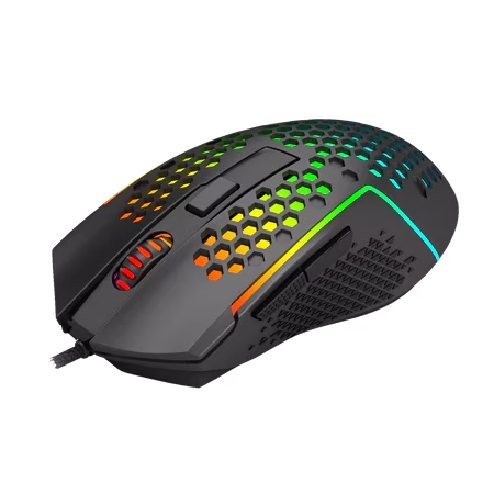 Redragon M987 Lightweight Honeycomb Wired Gaming Mouse, Programable 6 Buttons, RGB Backlit, 12400 DPI Resolution, 30g Acceleration, 5 Different User Modes, Black | M987-K thumbnail 3