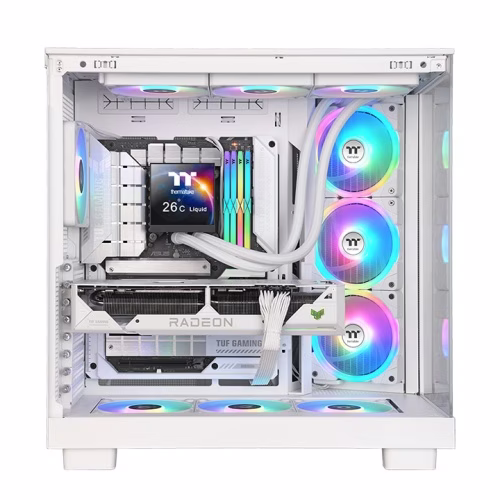 MAGFloe 360 Ultra ARGB Sync AIO Liquid Cooler - Snow Edition 360mm LCD Liquid Cooler, 3.95??? square LCD Display, Customization Through Smartphones, 3x SWAFAN EX Swappable Fan Blade Fans, Motor Speed PWM 1500~3300 RPM, White | CL-W432-PL12SW-A thumbnail 5