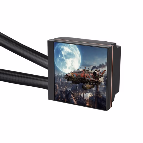 Thermaltake MAGFloe 360 Ultra ARGB Sync 360mm AIO LCD Liquid Cooler, 3.95??? square LCD Display, Customization Through Smartphones, 3x SWAFAN EX Swappable Fan Blade Fans, Motor Speed PWM 1500~3300 RPM, Black | CL-W432-PL12SW-A thumbnail 3