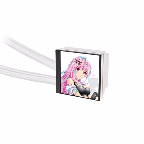 MAGFloe 360 Ultra ARGB Sync AIO Liquid Cooler - Snow Edition 360mm LCD Liquid Cooler, 3.95??? square LCD Display, Customization Through Smartphones, 3x SWAFAN EX Swappable Fan Blade Fans, Motor Speed PWM 1500~3300 RPM, White | CL-W432-PL12SW-A thumbnail 3