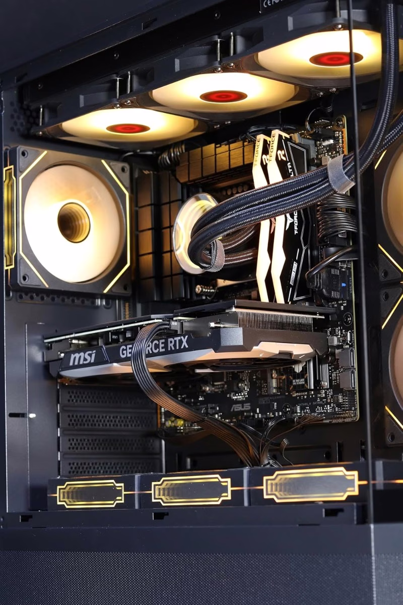 Ultra 7 X 5060Ti ASUS Powered Gaming PC, Core Ultra 7 265K, RTX 5060 Ti OC Edition,16GB, 32GB (2x16GB) DDR5, 2TB NVMe SSD, Liquid CPU Cooler, WiFi 7 thumbnail 2