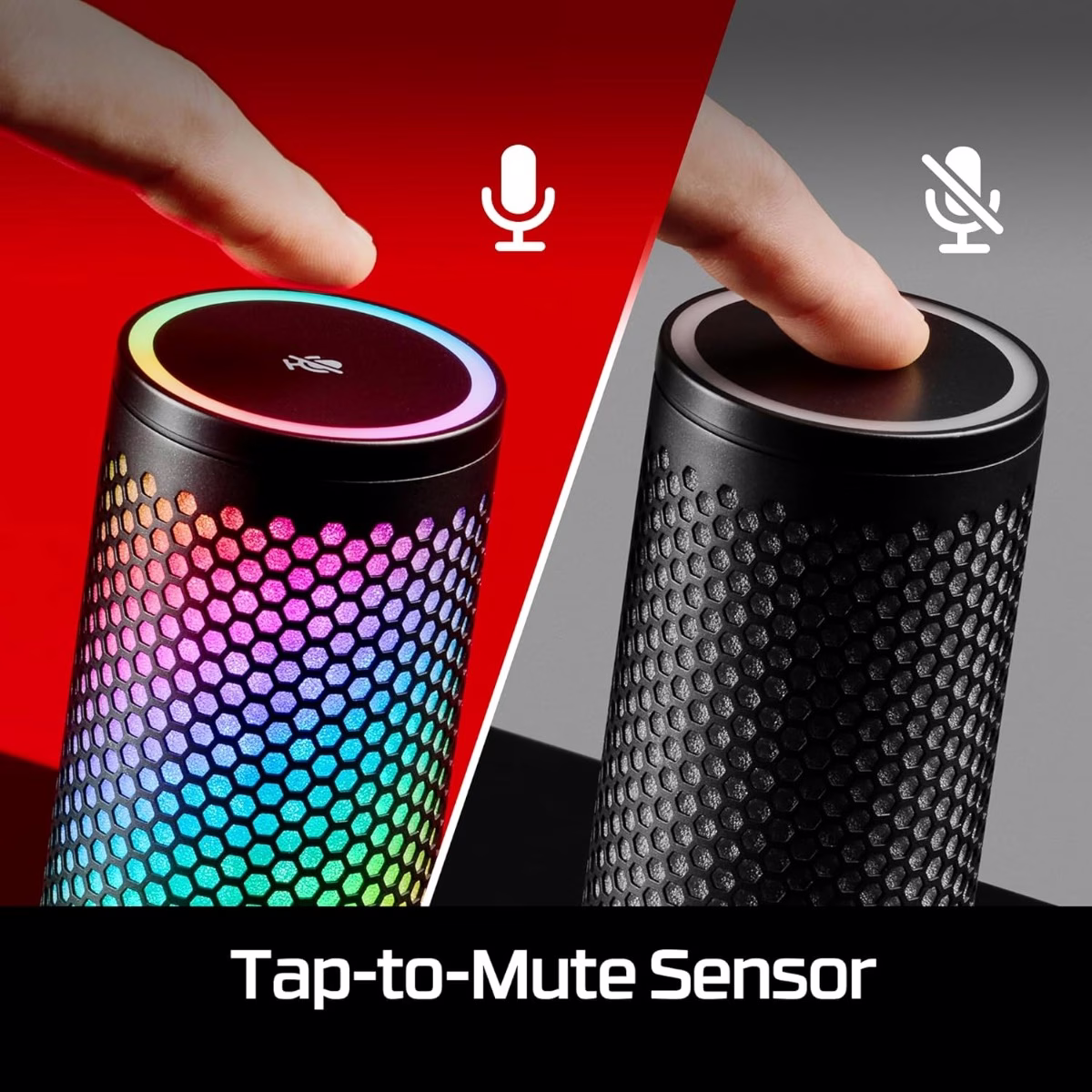 HyperX QuadCast 2 S USB Microphone, with RGB Lighting, Streaming and Podcasting, with On-Board Controls, LED Lighting, Removable Shock Mount, PC, Mac, USB-C - Black | 9A273AA thumbnail 4