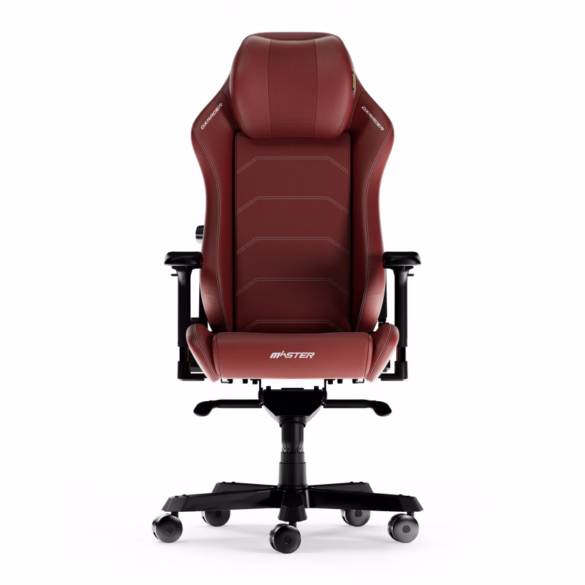 DXRacer MASTER Microfiber Leather Gaming Chair, 4D Armrests, Multi-functional Tilt, 3" Casters, High Density Mold Shaping Foam, Recommended Weight 220lbs, Red | MAS-I238S-R-A3 image