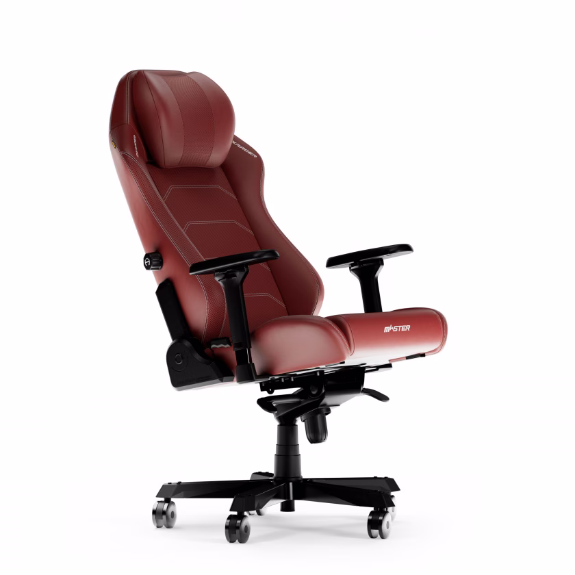 DXRacer MASTER Microfiber Leather Gaming Chair, 4D Armrests, Multi-functional Tilt, 3" Casters, High Density Mold Shaping Foam, Recommended Weight 220lbs, Red | MAS-I238S-R-A3 thumbnail 2