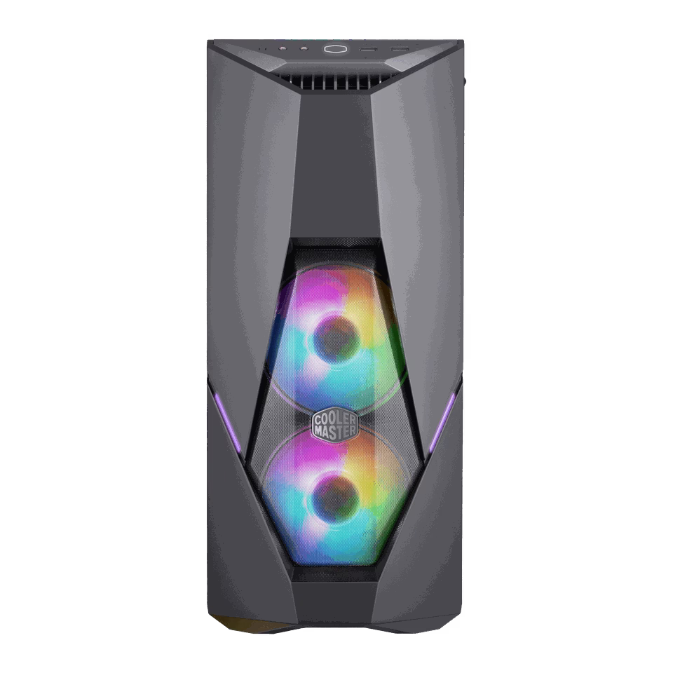 Cooler Master MasterBox K500D ARGB Tempered Glass Mid-Tower ATX Case, 5.25" Drive Bays, 2x120mm ARGB Fan, Black | MCB-K500D-KGNN-S02 thumbnail 2