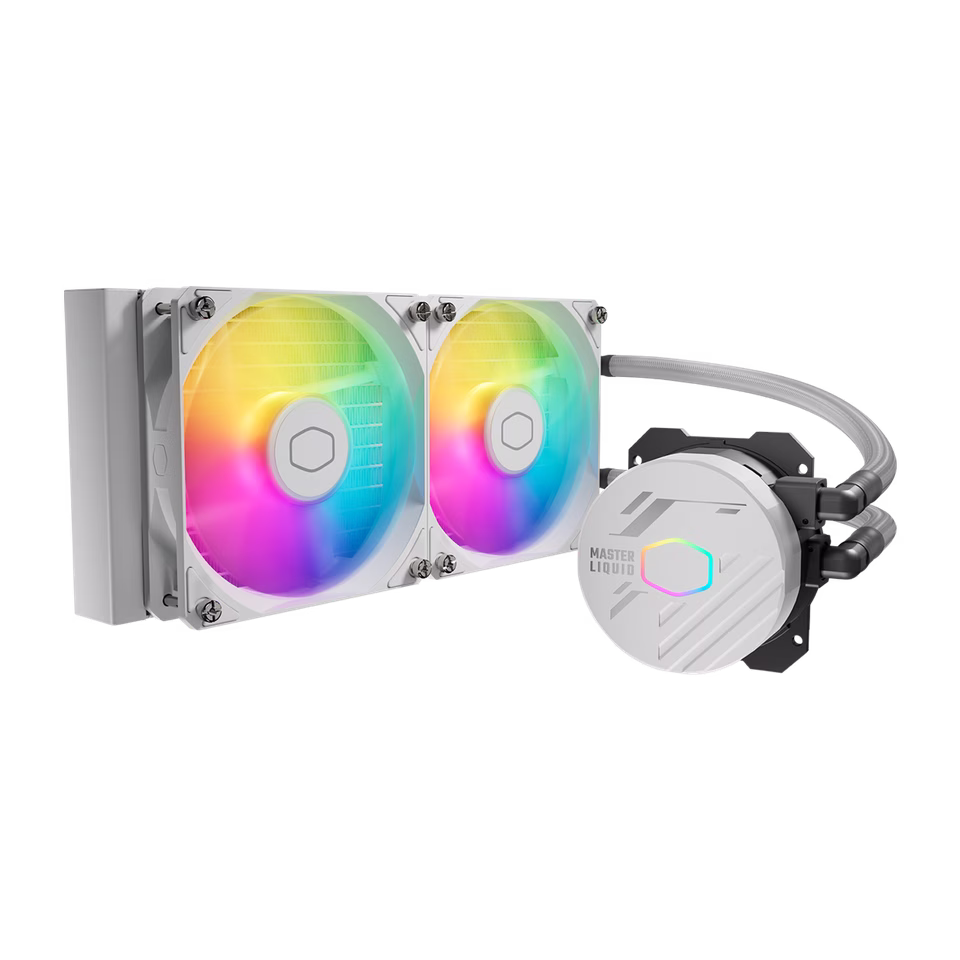 Cooler Master MasterLiquid 240L Core ARGB White CPU Liquid Cooler, New Gen S Dual Chamber Pump, Expanded Radiator Surface, 120mm ARGB Fans, Clean Classic Design, CryoFuze Performance Thermal Paste | MLW-D24M-A18PZ-RW thumbnail 2