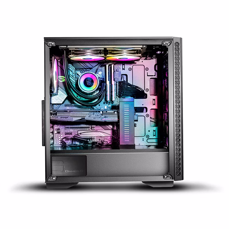 Nanotech Dark Assassin Gaming PC, Ryzen 9 7950X3D, GeForce RTX 4080 SUPER Trinity 16GB GDDR6X, 32GB RAM (2x 16GB) DDR5, 1TB M.2 NVMe, AIO Liquid CPU Cooler, 850W 80+ Gold, WiFi+BT image
