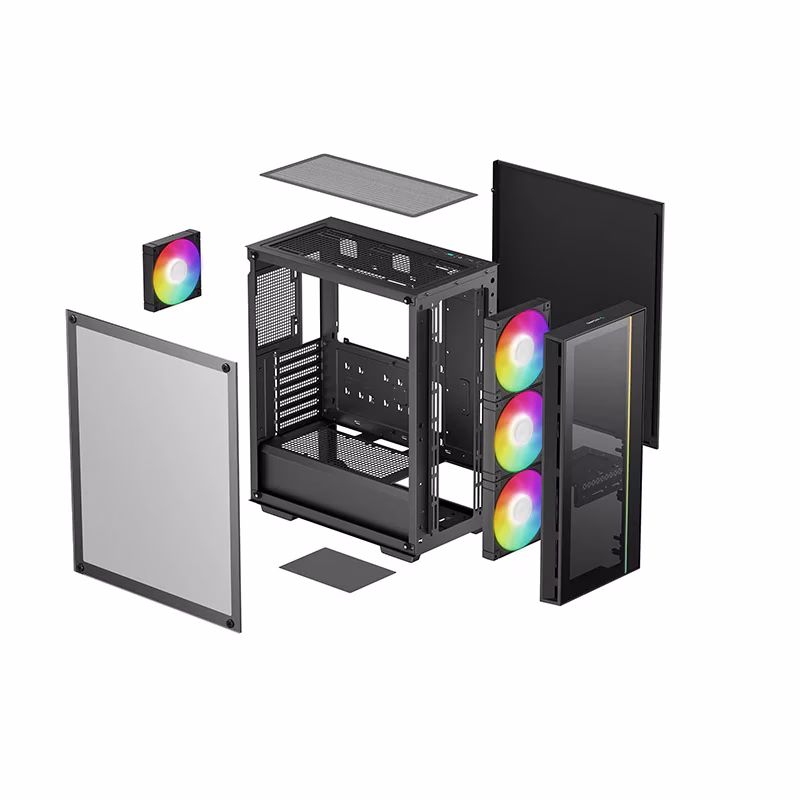 Deepcool MATREXX 55 V4 C ATX Mid-Tower Computer Case, 3x140mm 1x120mm ADD-RGB Fans, Full Sized Tempered Glass, Black | R-MATREXX55-BCADA4-G-4 thumbnail 5