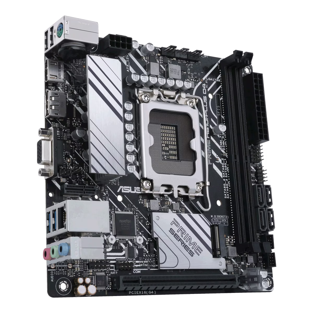 ASUS PRIME H610I-PLUS D4 Intel H610 (LGA 1700) Mini-ITX Motherboard, DDR4 3200, PCIe 4.0, M.2 slot, Realtek 1 Gb Ethernet, DisplayPort, HDMI, D-Sub, USB 3.2 Gen 1 ports, SATA 6 Gbps, COM header, Mono-out header Amp IC | 90MB1B20-M0EAYC thumbnail 2