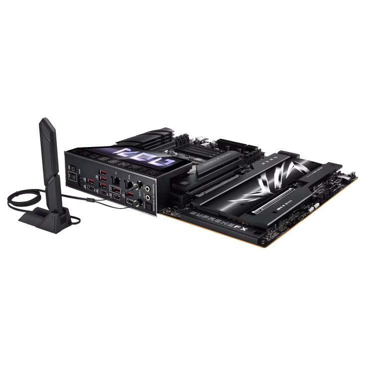 ASUS ROG CROSSHAIR X870E HERO AM5 DDR5 ATX Motherboard,  4 x DIMM slots, max.192GB up to 8200+MT/s, 5 x M.2 slots and 1 x SlimSAS connector and 4 x SATA, PCIe 5.0, Wi-Fi 7, 2.5Gb Ethernet,  AI Networking | 90MB1IE0-M0EAY0   ASUS AMD MOTHERBOARD thumbnail 11