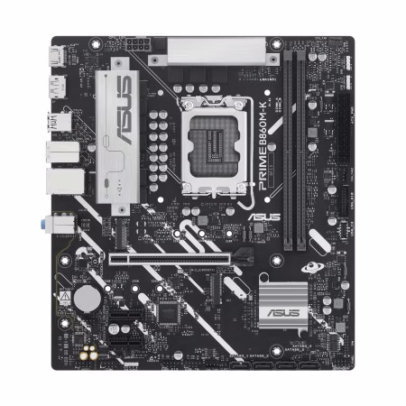 ASUS PRIME B860M-K LGA 1851 micro-ATX Motherboard, 2x DIMM slots, max. 128GB, DDR5, 2x M.2 slots and 4 x SATA 6Gb/s ports, 2.5Gb Ethernet, PCIe 5.0 | 90MB1JT0-M0EAY0 thumbnail 2
