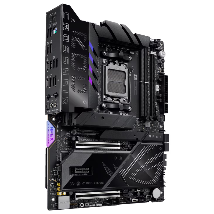 ASUS ROG CROSSHAIR X870E APEX AM5 ATX Motherboard, 2x DIMM slots, max. 128GB, DDR5 AEMP, x3 onboard M.2 slots, and x2 PCIe 5.0 x16 slots, AI Networking II & AI Overclocking, WIFI 7 | 90MB1KR0-M0EAY0 thumbnail 8