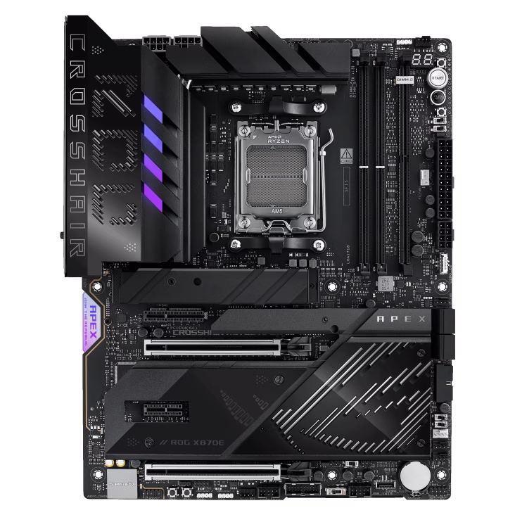 ASUS ROG CROSSHAIR X870E APEX AM5 ATX Motherboard, 2x DIMM slots, max. 128GB, DDR5 AEMP, x3 onboard M.2 slots, and x2 PCIe 5.0 x16 slots, AI Networking II & AI Overclocking, WIFI 7 | 90MB1KR0-M0EAY0 thumbnail 9