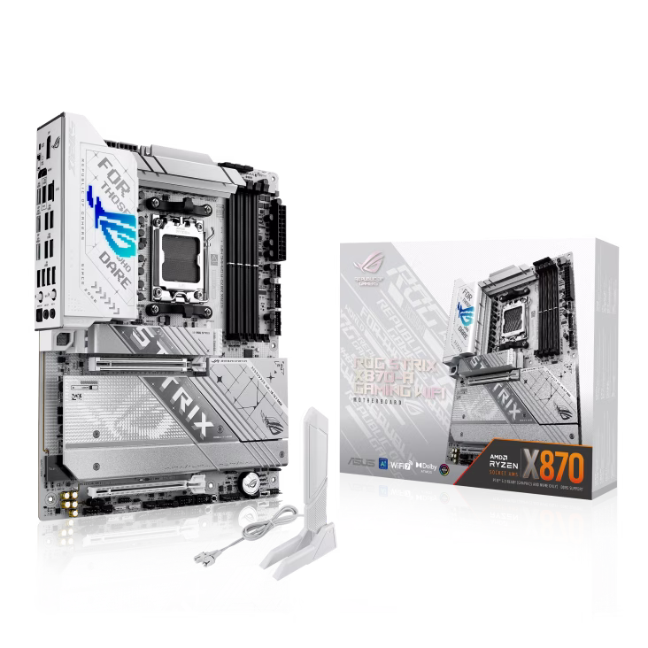 ASUS ROG STRIX X870-A GAMING WIFI AM5 DDR5 Motherboard, 4x DIMM slots, max. 192GB, 4x M.2 and 2x SATA, PCIe 5.0, Wi-Fi 7, 2.5Gb Ethernet, AI Solution | 90MB1IF0-M0EAY0 – Buy Online