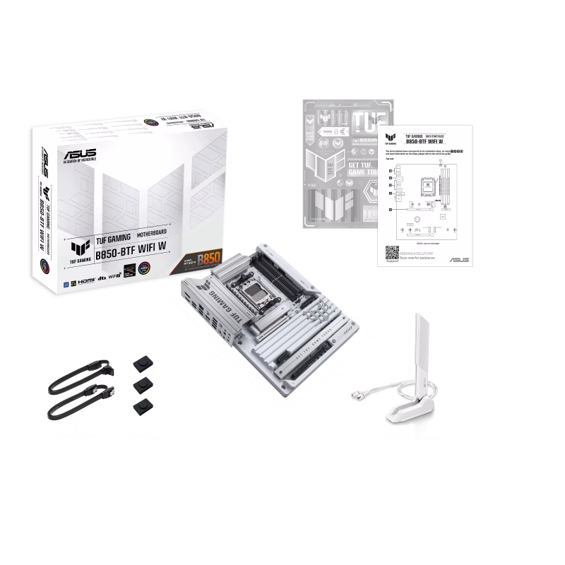 ASUS TUF GAMING B850-BTF WIFI W ATX White Motherboard,  4 x DIMM slots, max. 256GB, DDR5 up to 8000+MT/s(OC), 3x M.2 slots 4x SATA 6Gb/s ports, PCIe 5.0,  Wi-Fi 7, BT v5.4, Rear USB 20Gbps Type-C | 90MB1KW0-M0EAY0 thumbnail 5