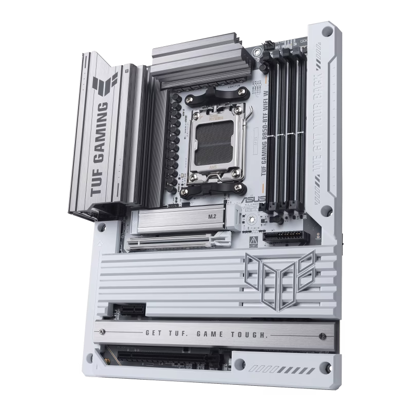 ASUS TUF GAMING B850-BTF WIFI W ATX White Motherboard,  4 x DIMM slots, max. 256GB, DDR5 up to 8000+MT/s(OC), 3x M.2 slots 4x SATA 6Gb/s ports, PCIe 5.0,  Wi-Fi 7, BT v5.4, Rear USB 20Gbps Type-C | 90MB1KW0-M0EAY0 thumbnail 3