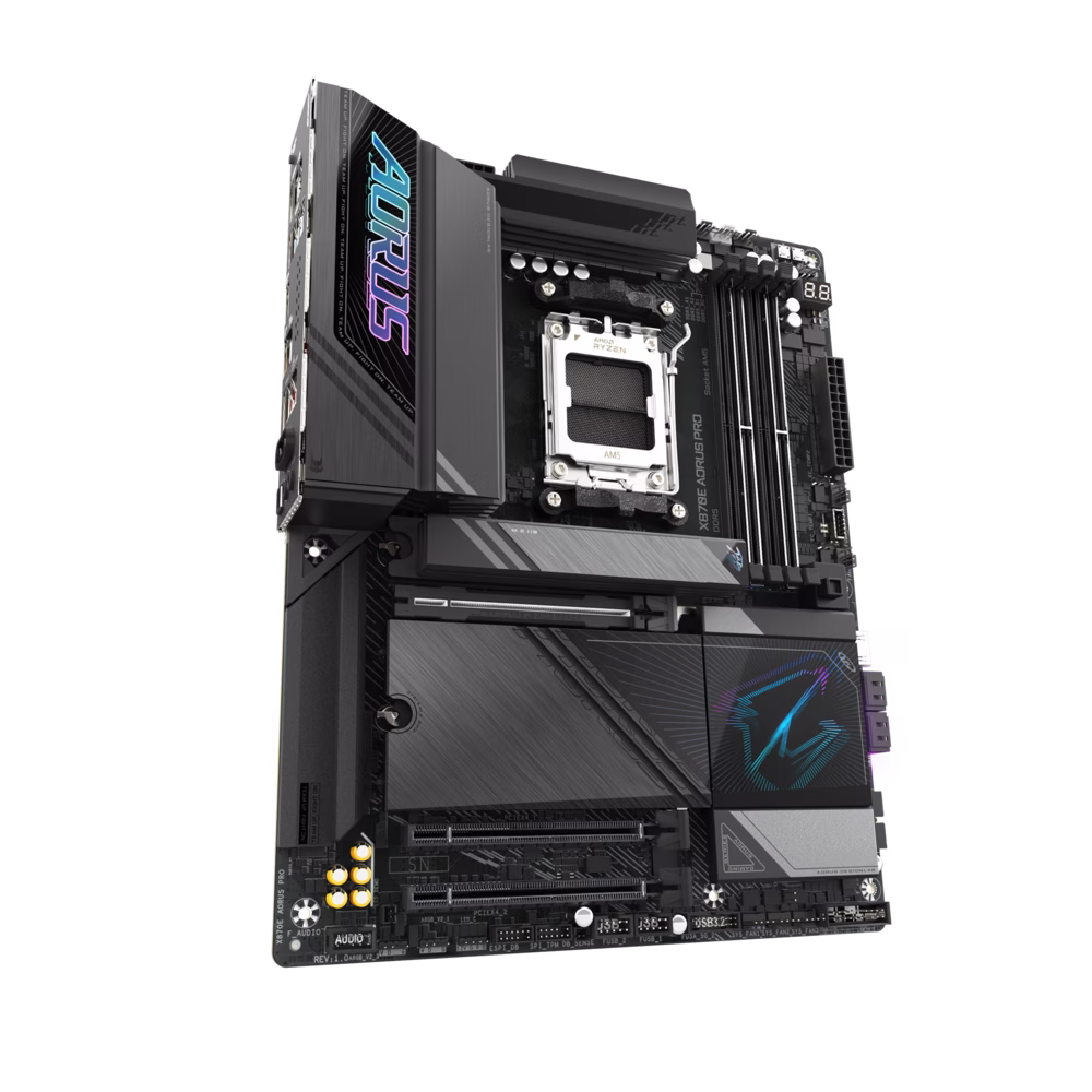 Gigabyte X870E AORUS PRO AM5 DDR5 ATX Motherboard, 4x DIMMs with AMD EXPO, 4x M.2 slots, including 3x PCIe 5.0 x4, Dual USB4 Type-C with DP-Alt, HDMI, 2.5GbE LAN & Wi-Fi 7 | X870E AORUS PRO thumbnail 2