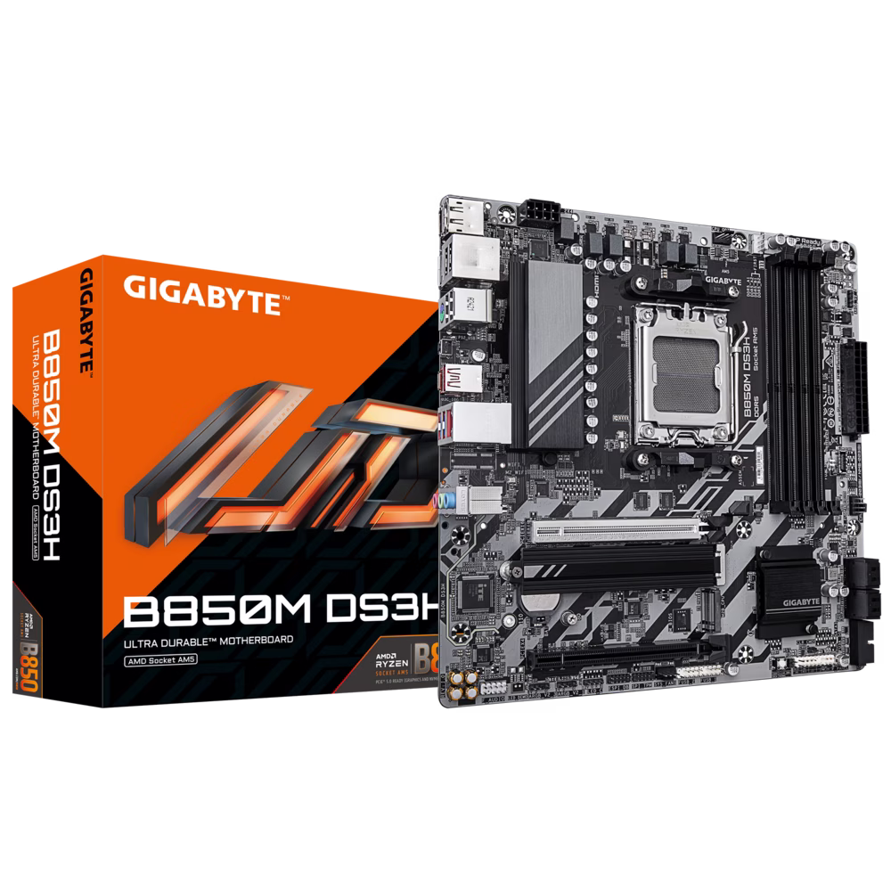 Gigabyte B850M DS3H AM5 Micro ATX DDR5 Motherboard, 4x DIMMs with AMD EXPO, 2x M.2 slots, 1x PCIe 5.0, EZ-Latch, 2.5GbE LAN | B850M DS3H thumbnail 2