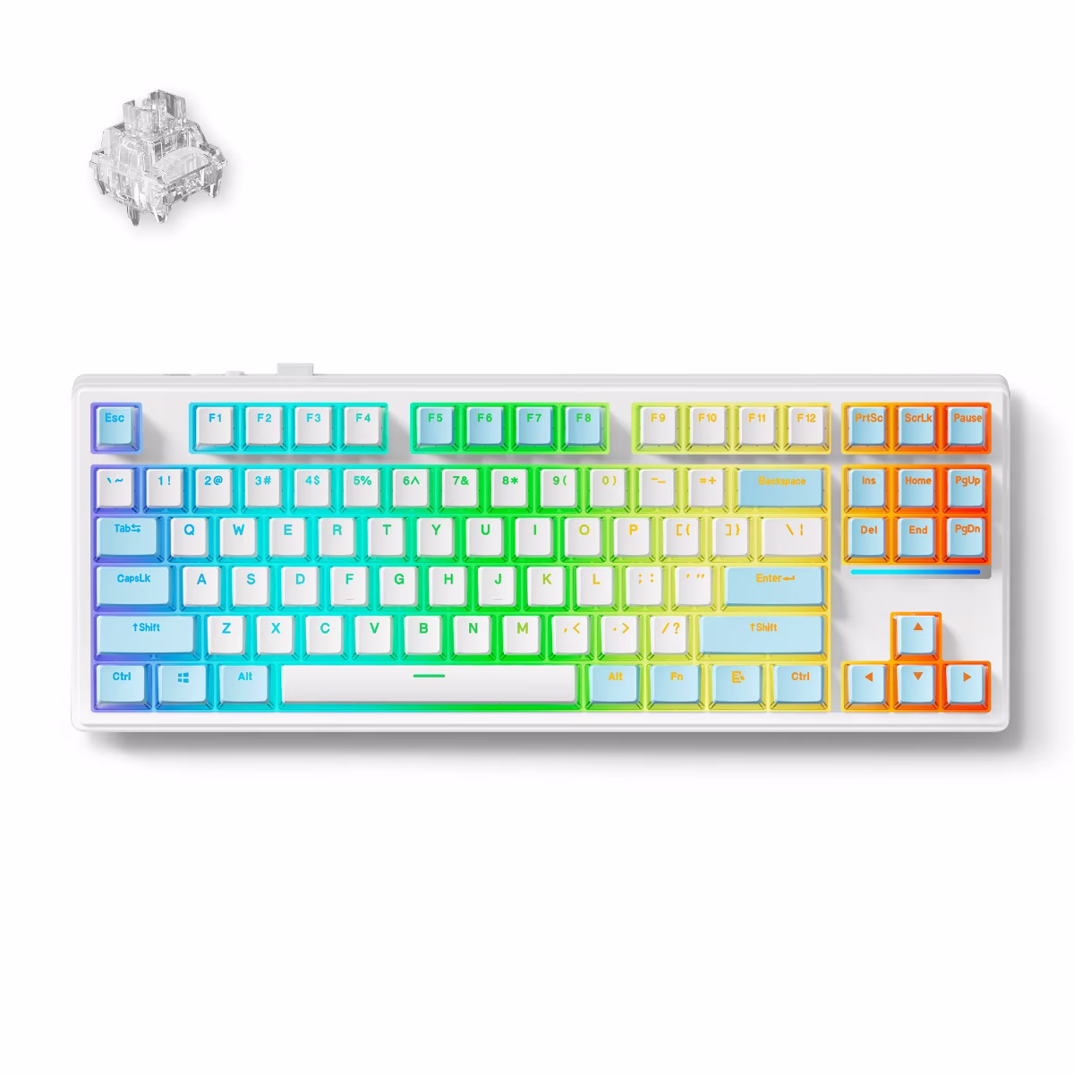  MCHOSE K87 Mechanical Keyboard, 2.4GHz | BT | Wired, 80% TKL layout, Ice Switch, White | MC-K87-6 – Buy Online